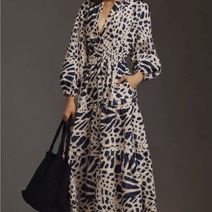 Anthropologie Somerset Blue Printed Dress - Sz XS, with tags